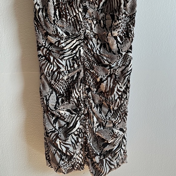 Aritzia Wilfred Veda Giselle Animal Print Snake Ruched Mini Dress - Picture 5 of 12